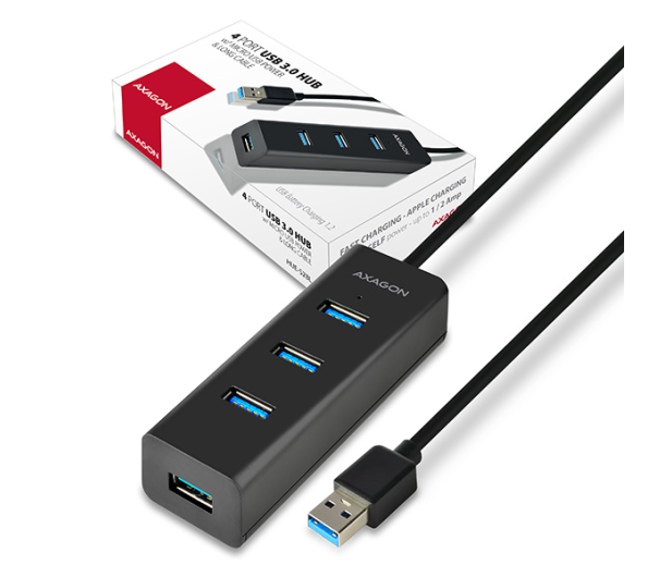 Axagon HUE-S2BL, 4x USB 5Gbps CHARGING hub, micro USB, USB-A 120cm - 1353429 - zdjęcie 3